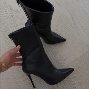 Wild Diva Black Ankle Stiletto Booties